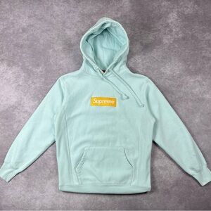 [98]Supreme Box Logo Hooded Sweatshirt (FW17) Ice Blue Size M